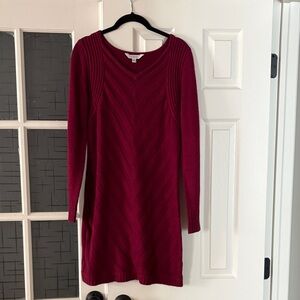 Elegant Burgundy Knit Dress